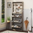thumbnail image 1 of FANRAL Shoe Storage Cabinet with Flip Drawers for Entryway,2-in-1 Hall Tree Slim Freestanding Shoe Rack Organizer,Gray, 1 of 10