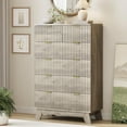 thumbnail image 1 of FANRAL Tall 6 Drawers Dresser Fluted Dresser for Bedroom,Wooden Chest of Drawers Modern Dresser for Closet,Gray Dresser, 1 of 7