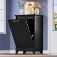 thumbnail image 1 of FANRAL Tilt Out Trash Can Cabinet,Hidden Trash Cabinet with Negative Ion & Ozone Odor Control,Wooden Compact Laundry Hamper Cabinet for Kitchen Bathroom Laundry Room, 1 of 7