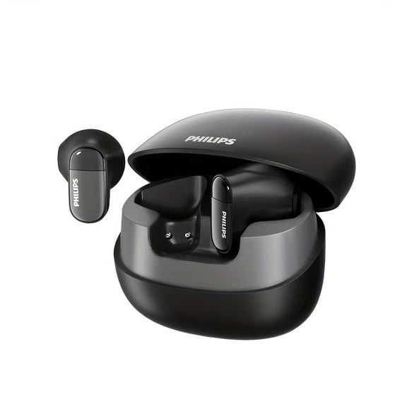 FANRUINA 2169 Wireless Earbuds, AI Noise Reduction, 360° Spatial Sound, HiFi Quality, 30H Playtime, Type-C Charging, Gaming Earphones, Glossy Black, USB Rechargeable