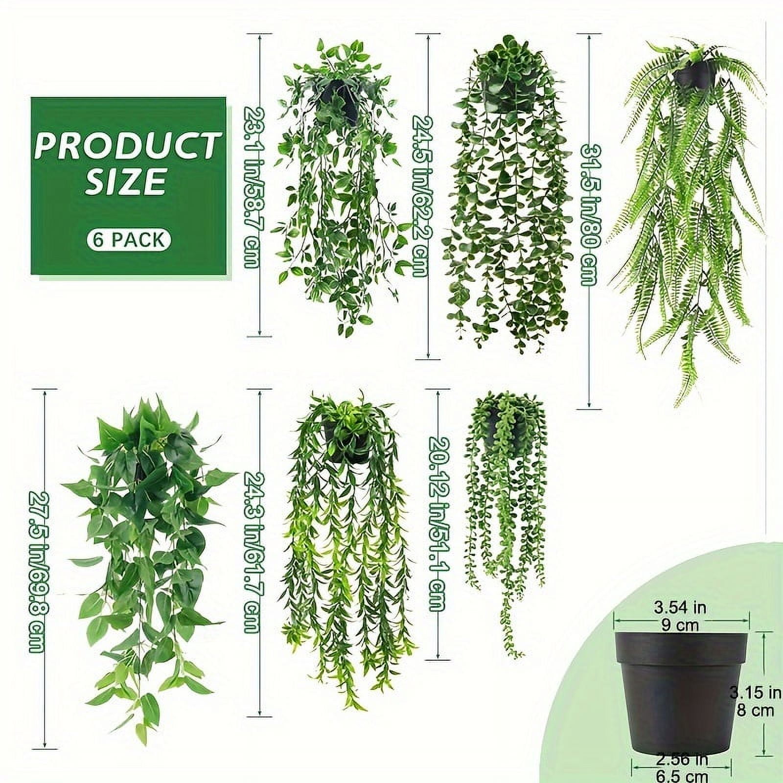 FANRUINA 6 Packs Fake Plants Hanging Artificial Ivy Vine Faux