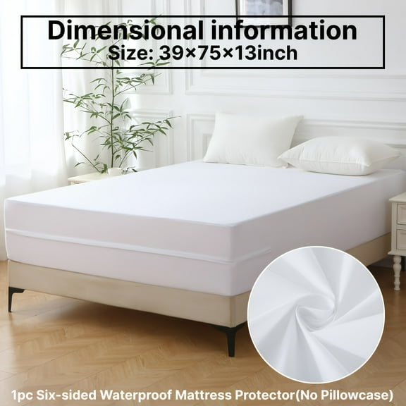 FANRUINA 6 Sided Waterproof Mattress Protector Zippered Encasement Dust Proof Comfortable Cover