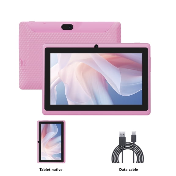 FANRUINA 7-Inch Android Tablet, 4GB RAM 32GB ROM, 1TB Expandable, Dual Camera, WiFi, Stereo Speakers, Eye Protection, Type-C, Rechargeable Battery with Multi-Color Case