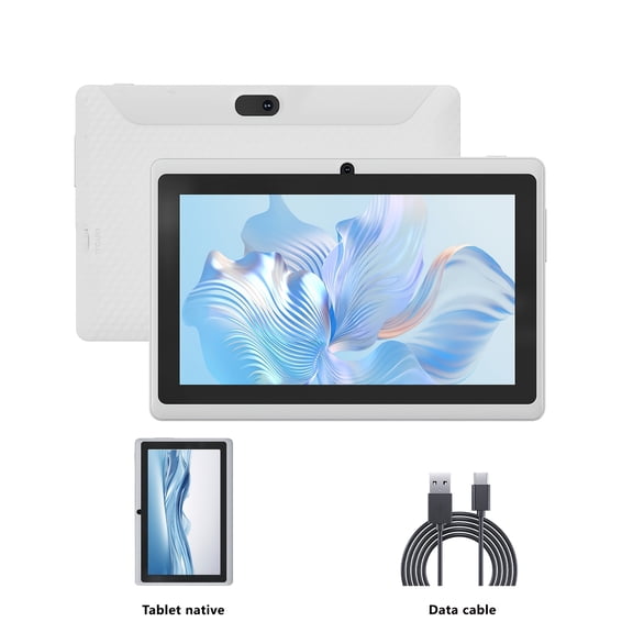 FANRUINA 7-Inch Android Tablet, 4GB RAM 32GB ROM, 1TB Expandable, Dual Camera, WiFi, Stereo Speakers, Eye Protection, Type-C, Rechargeable Battery with Multi-Color Case