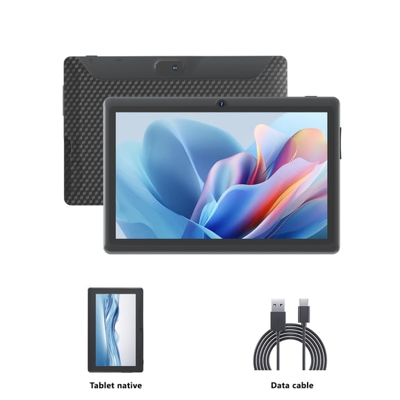 FANRUINA 7-Inch Android Tablet, 4GB RAM 32GB ROM, 1TB Expandable, Dual Camera, WiFi, Stereo Speakers, Eye Protection, Type-C, Rechargeable Battery with Multi-Color Case
