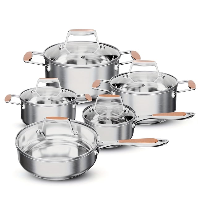 Chefwin Cookware FANRUINA Chef Approved Cookware Set 10pce 8pce Stainless Steel Cookware ...