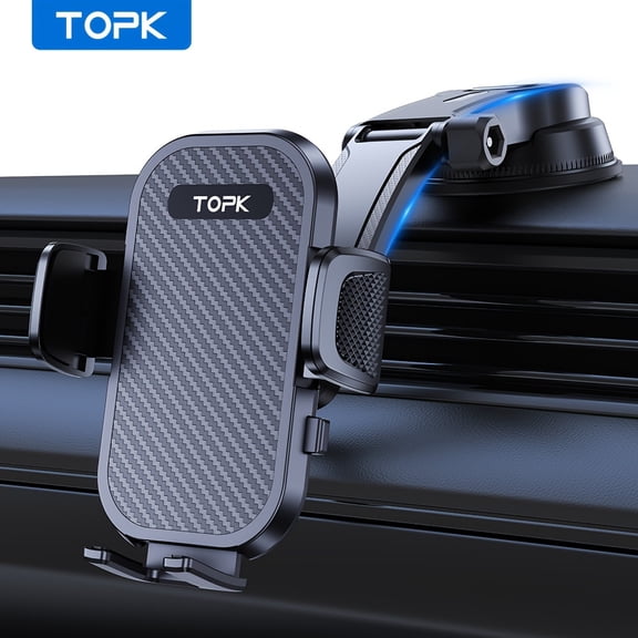 FANRUINA D42C Car Phone Holder - Adjustable Vertical/Horizontal Dashboard Mount, Strong Adhesion with Extra Sticky Pads, Universal Phone Compatible