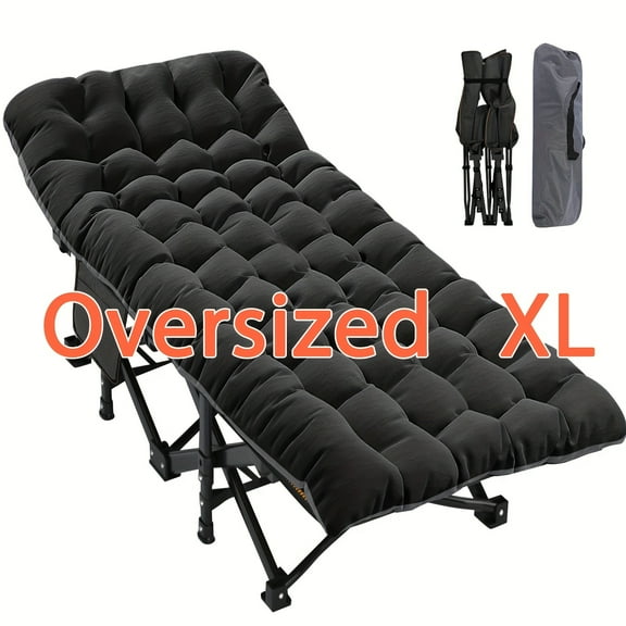 FANRUINA Oversized XL Folding Camping Cot, Heavy Duty Sleeping Cots with Carry Bag, Double Layer Oxford Portable Travel Camp Cots for Home, Office Nap and Outdoor Beach