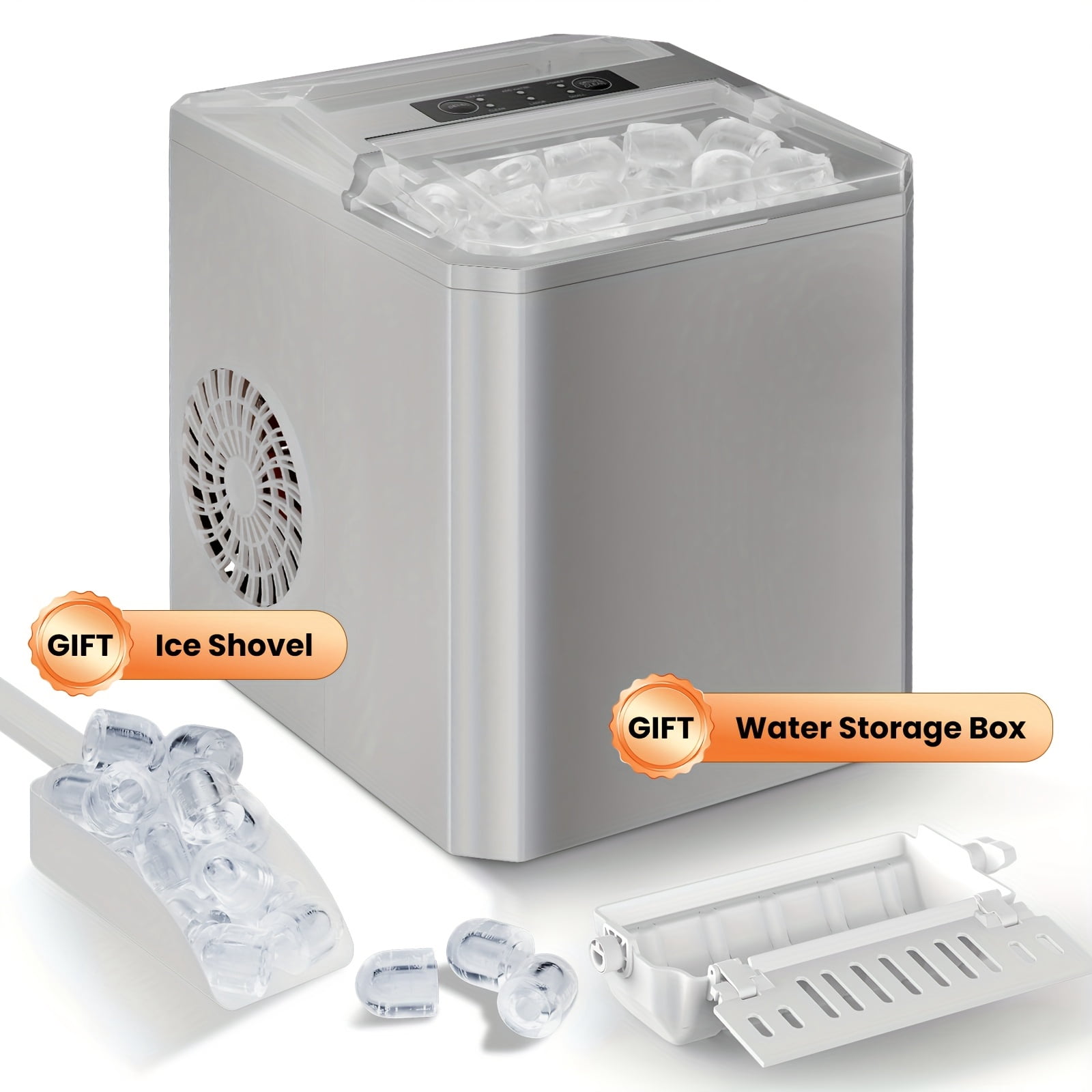 FANRUINA Portable Ice Maker Machine for Countertop – 26Lbs/24Hrs, Self ...