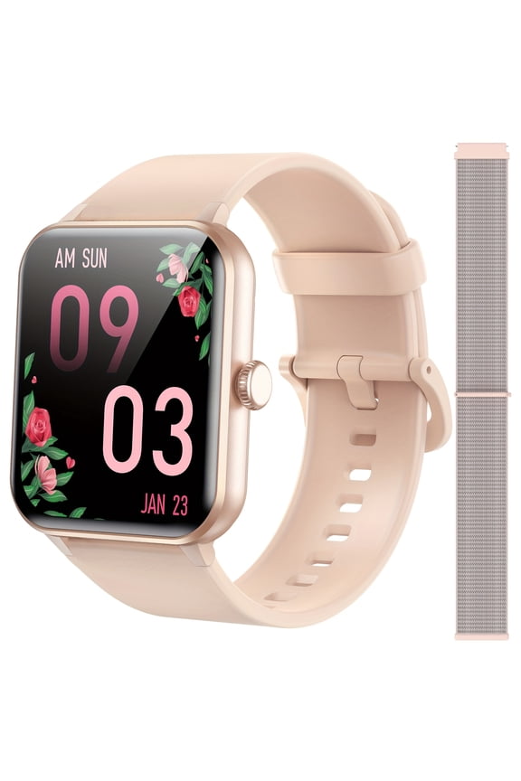 Smart Watch 1.85" HD Touchscreen, Wireless Call Answer, Fitness Tracker with 100+ Modes, Pedometer, Message Notifications