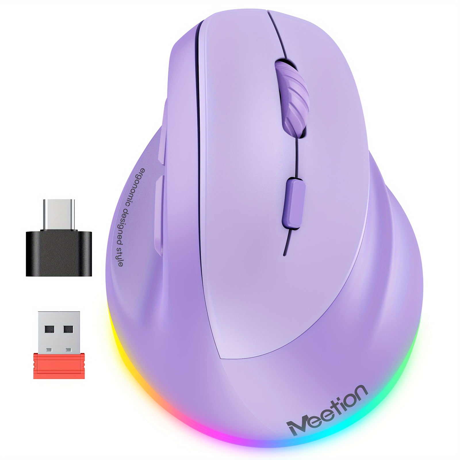 FANRUINA Vertical Ergonomic Mouse, Relieves Wrist Fatigue, Rechargeable ...