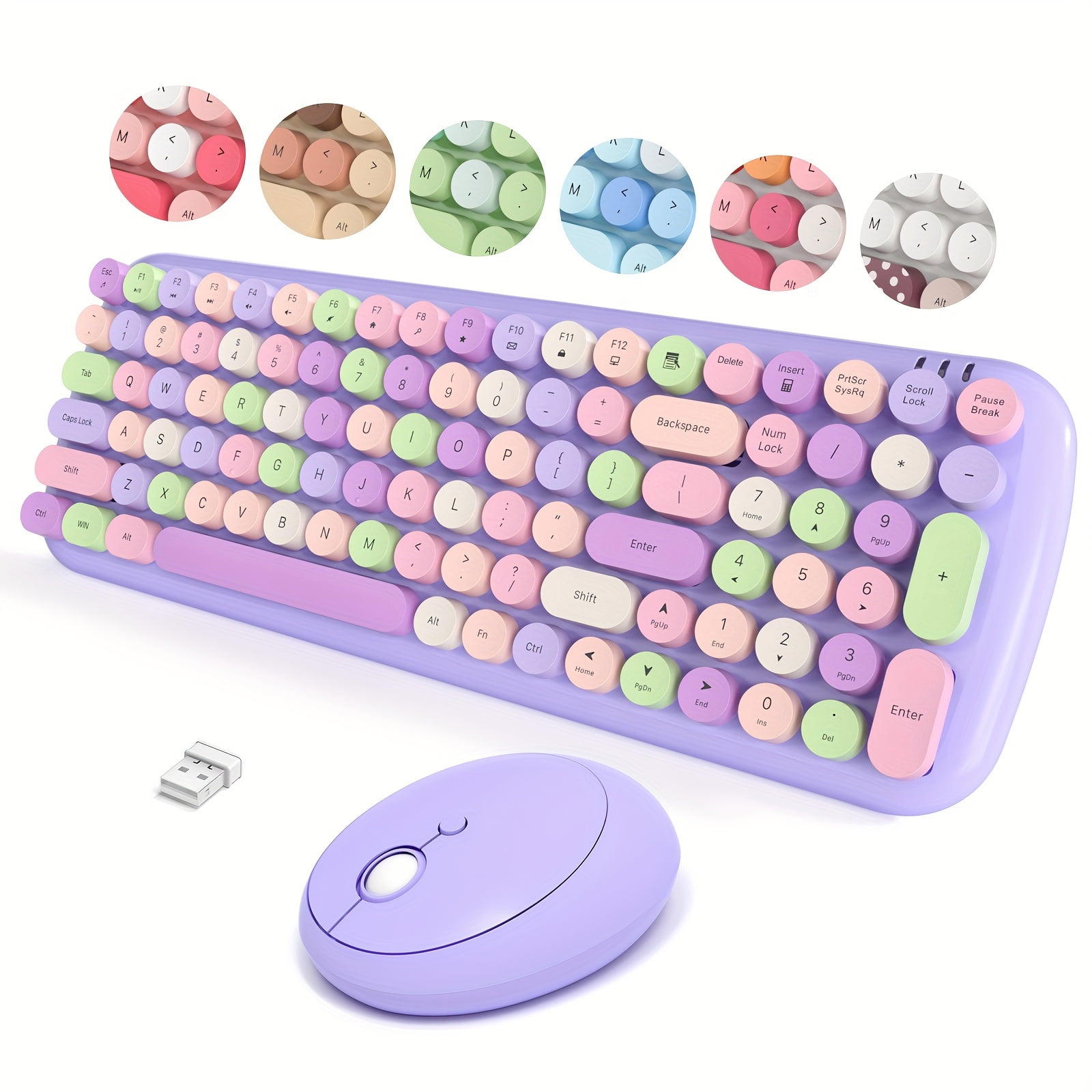 FANRUINA Wireless Keyboard And Mouse, Typewriter Full Size Keyboard ...