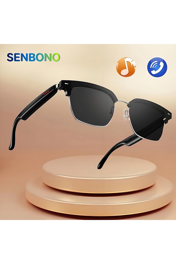 FANRUINA Wireless Smart Glasses with TWS Open-Ear Headphones, Bluetooth Sports Headset for Hands-Free Calls & Music, Touch Control Voice Assistant, Anti-Blue Light Glasses Gift for Men & Women