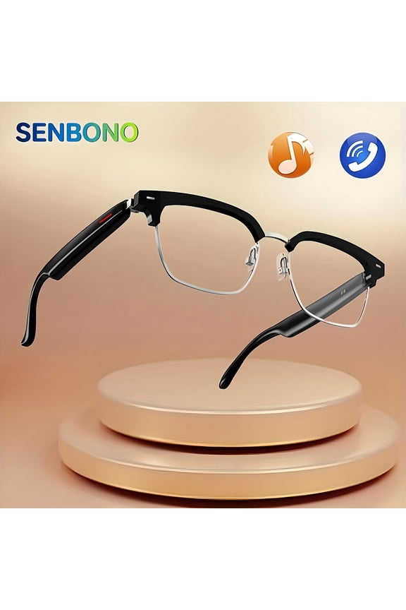 FANRUINA Wireless Smart Glasses with TWS Open-Ear Headphones, Bluetooth Sports Headset for Hands-Free Calls & Music, Touch Control Voice Assistant, Anti-Blue Light Glasses Gift for Men & Women