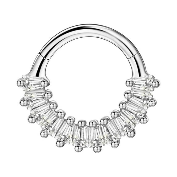 FANSING 16 Gauge Surgical Steel Septum Hoop 16g 8mm Daith Piercing Rings