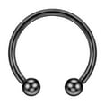 thumbnail image 1 of FANSING 16g 12mm Black Surgical Steel Horseshoe Septum Rings 16 Guage Internally Threaded Circular Barbell with Removable Ball Ends, 1 of 3