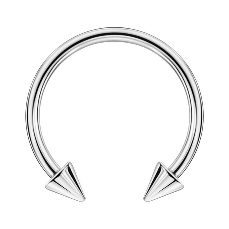 Surgical Steel High Polished Internally Threaded Curved Barbell Ring with Ball Ends Surgical Steel High Polished Internally Threaded Curved Barbell Ring with Ball Ends