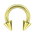 thumbnail image 1 of FANSING 16g 6mm Gold Surgical Steel Horseshoe Septum Rings 16 Guage Internally Threaded Circular Barbell with Removable Spike Ends, 1 of 3