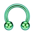 thumbnail image 1 of FANSING 16g 6mm Green Surgical Steel Horseshoe Septum Rings 16 Guage Internally Threaded Circular Barbell with Removable Ball Ends, 1 of 3