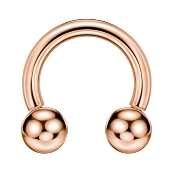 FANSING 16g 6mm Rose Gold Surgical Steel Horseshoe Septum Rings 16 Guage Internally Threaded Circular Barbell with Removable Ball Ends