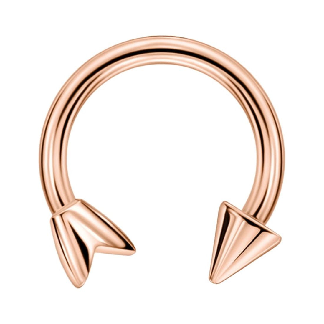 FANSING 16g 8mm Rose Gold Surgical Steel Horseshoe Septum Rings 16 Guage Internally Threaded Circular Barbell with Removable Arrow End Walmart