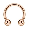 thumbnail image 1 of FANSING 16g 8mm Rose Gold Surgical Steel Horseshoe Septum Rings 16 Guage Internally Threaded Circular Barbell with Removable Ball Ends, 1 of 3