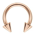 thumbnail image 1 of FANSING 16g 8mm Rose Gold Surgical Steel Horseshoe Septum Rings 16 Guage Internally Threaded Circular Barbell with Removable Spike Ends, 1 of 3