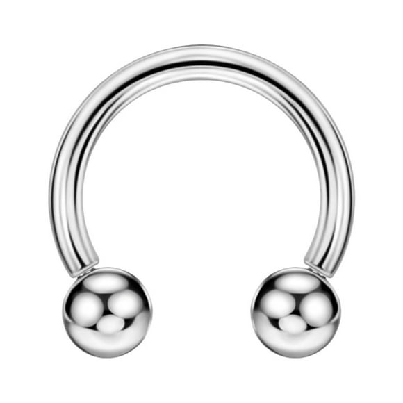 FANSING 16g 8mm Surgical Steel Horseshoe Septum Rings 16 Guage Internally Threaded Circular Barbell with Removable Ball Ends