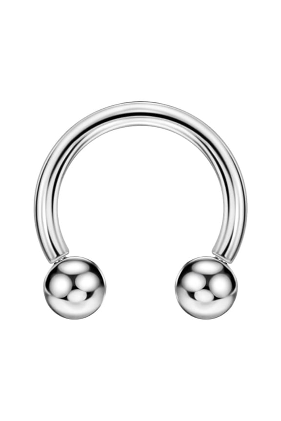 16g 8mm Surgical Steel Horseshoe Septum Rings 16 Guage Internally Threaded Circular Barbell with Removable Ball Ends