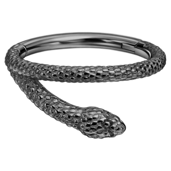 FANSING 16g Black Surgical Steel Snake Conch Rings Hoop 16 Gauge Conch Piercing Jewelry 10mm