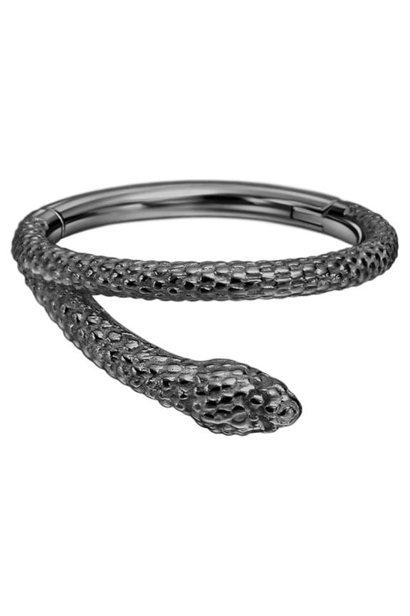 16g Black Surgical Steel Snake Conch Rings Hoop 16 Gauge Conch Piercing Jewelry 10mm