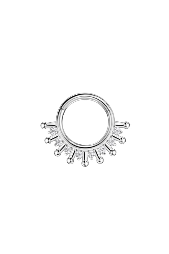 Cubic Zirconia Septum Jewelry 16g Septum Ring Surgical Steel Piercing Rings 16 Gauge 8mm Daith Hoop Earring