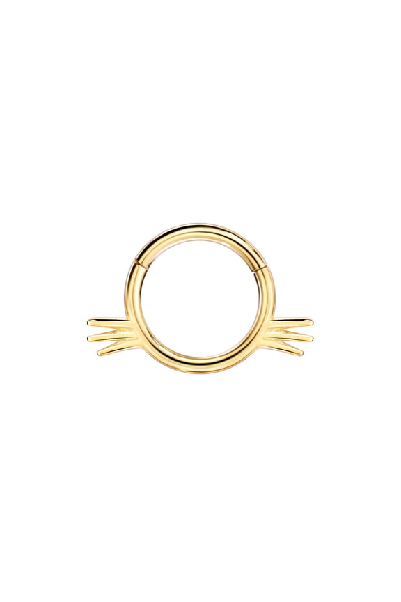 Gold Septum Jewelry 16g Cat Septum Ring Surgical Steel Piercing Rings 16 Gauge 8mm Daith Hoop Earring