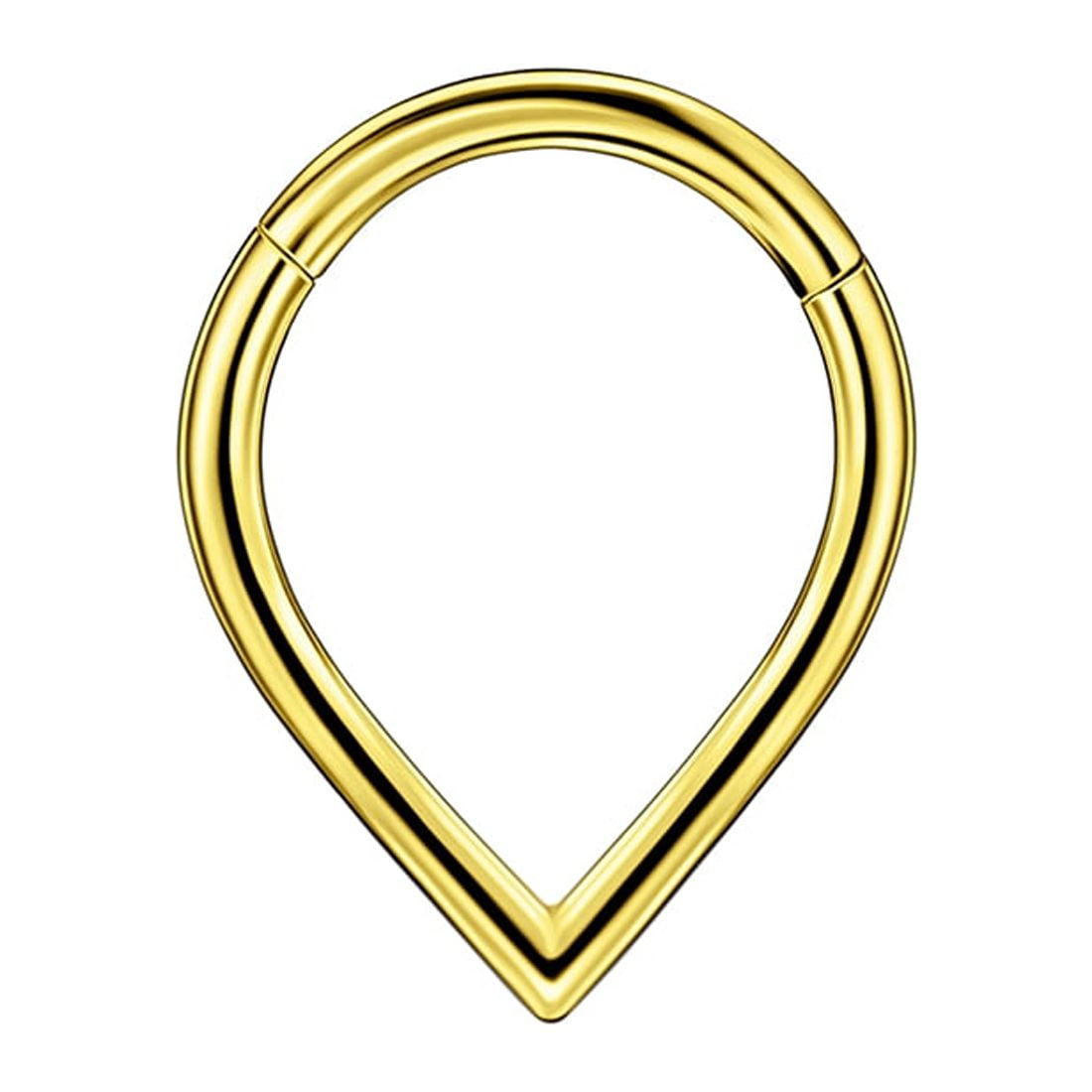 Fansing Gold Surgical Steel Teardrop Septum Rings 16 Gauge Septum