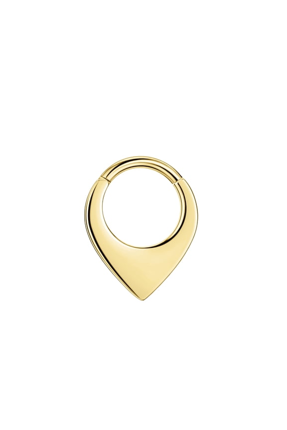 Gold Teardrop Septum Rings 16g Septum Jewelry 8mm Septum Hoop 16 Gauge Septum Clicker Surgical Steel Septum Piercing Rings