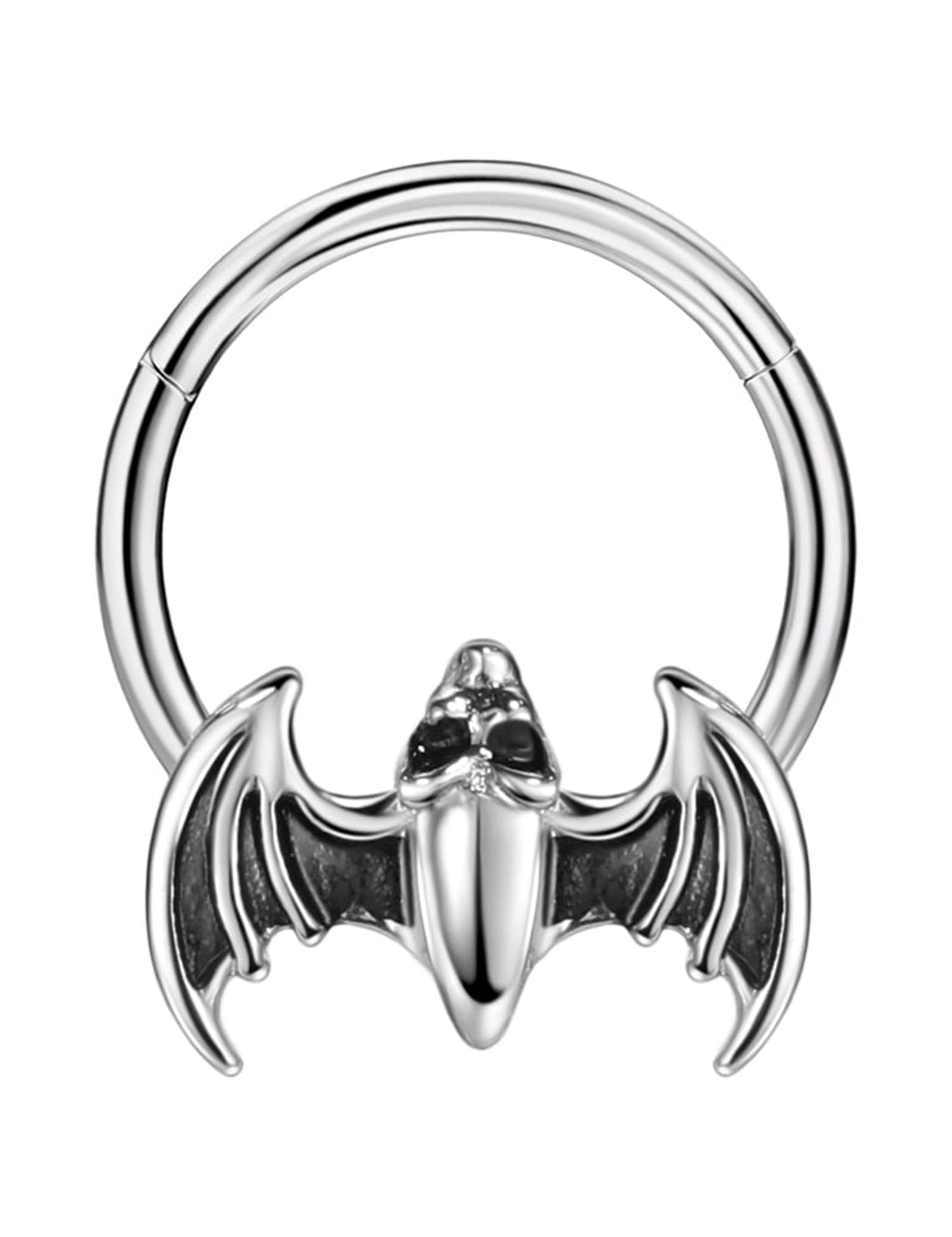 Septum Bat Daith Jewelry 14k Gold Bat Wings Devil Heart Daith