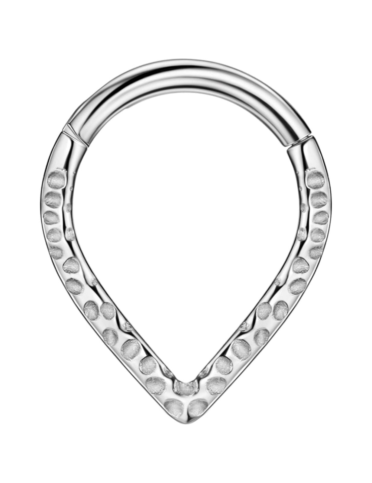FANSING Hammered Teardrop Septum Rings 16g Septum Jewelry 8mm Septum