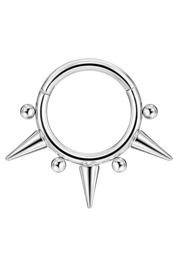 Long Spike Septum Jewelry 16g Septum Ring Surgical Steel Piercing Rings 16 Gauge 8mm Daith Hoop Earring