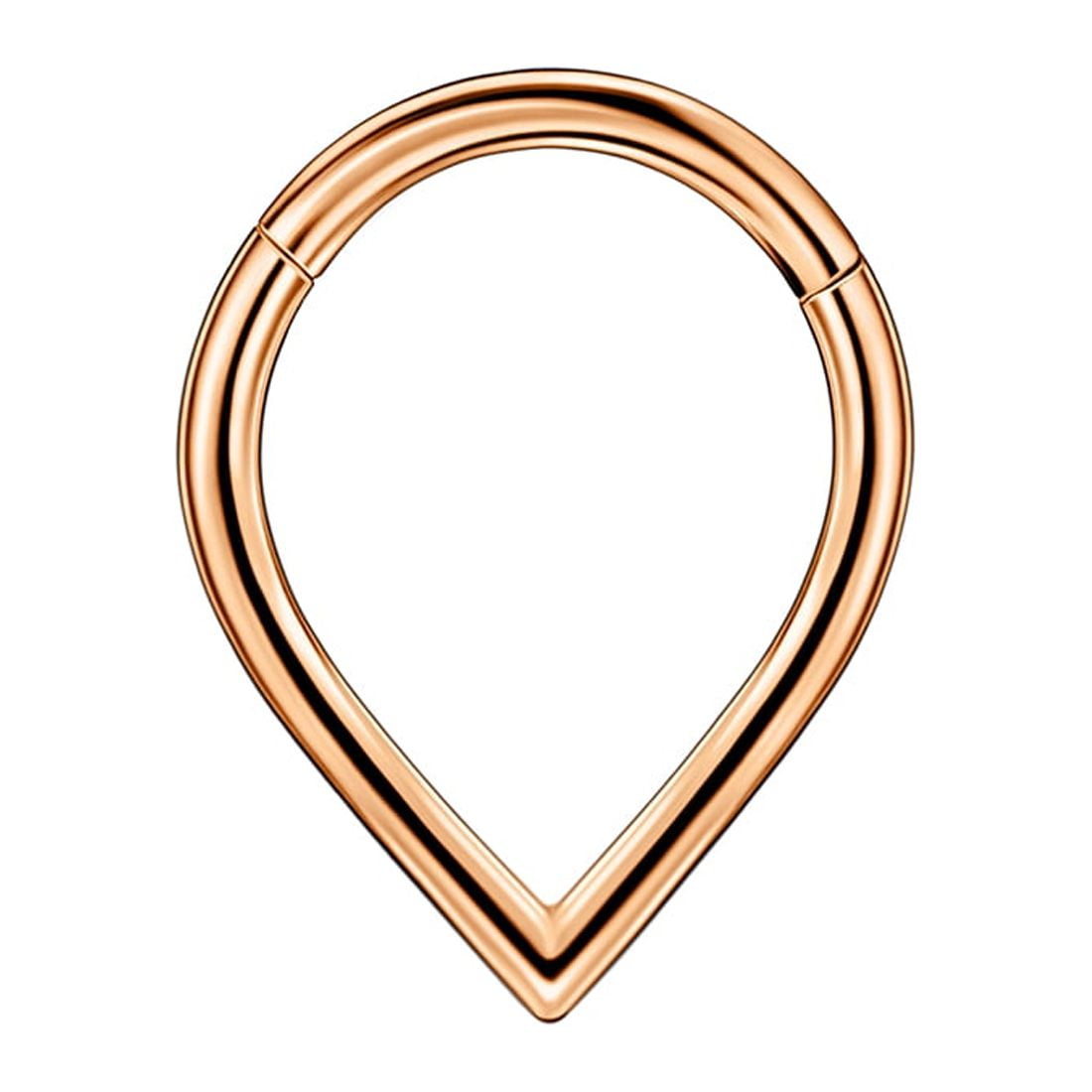 FANSING Rose Gold Surgical Steel Teardrop Septum Rings 16 Gauge Septum