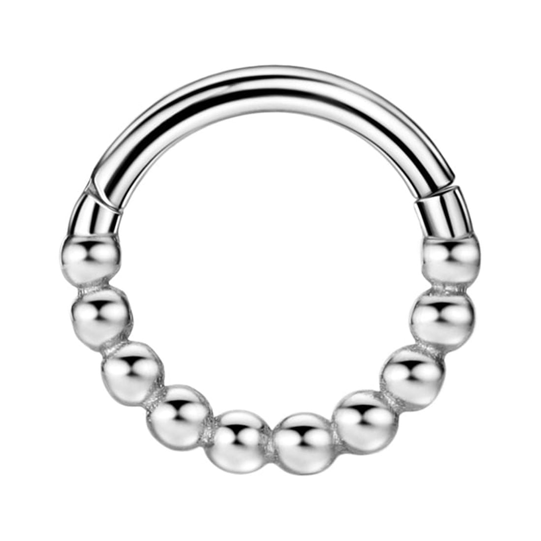 FANSING Surgical Steel Beaded Balls Septum Rings 16g Septum Jewelry 8mm ...