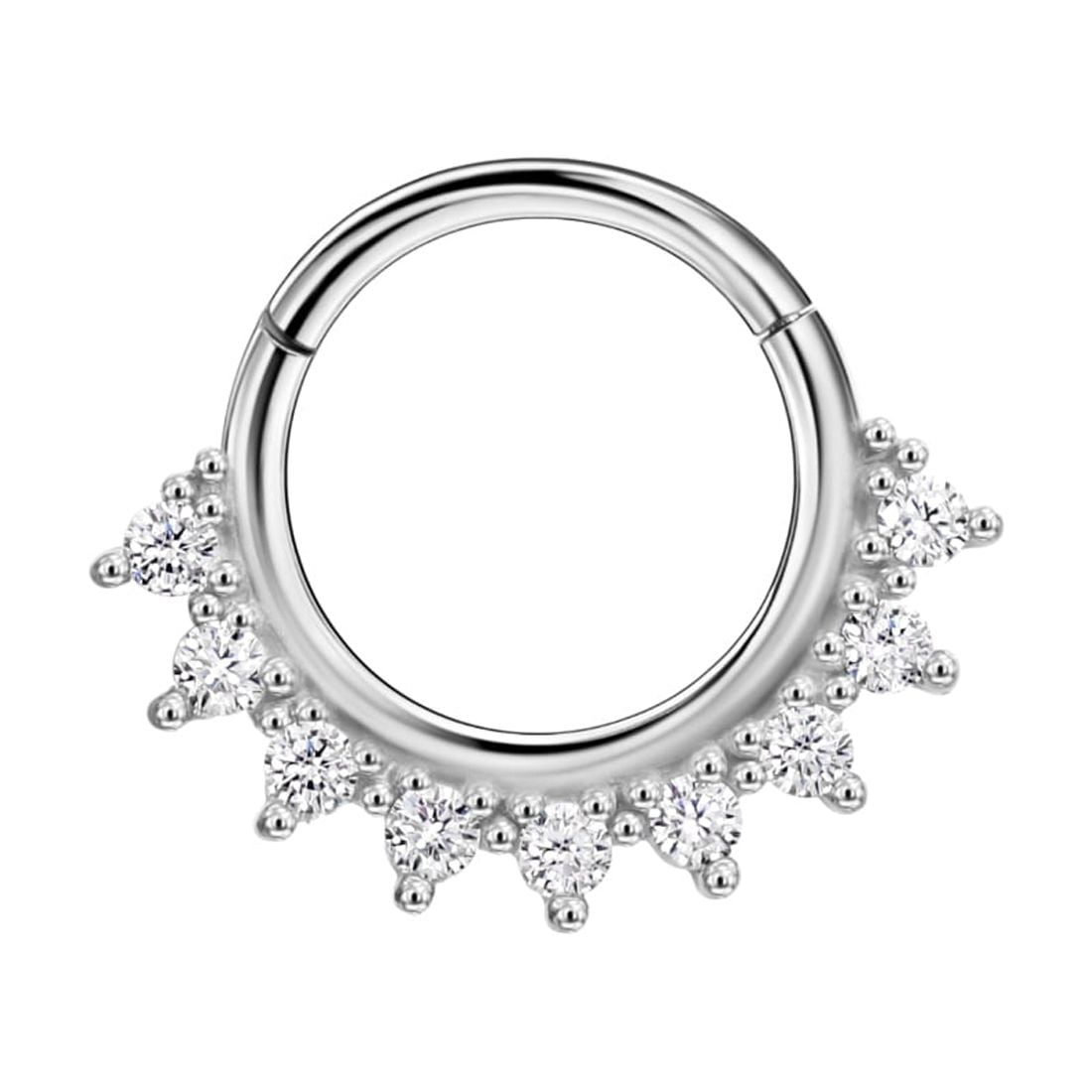 FANSING Surgical Steel Septum Rings with Cubic Zirconia 16 Gauge Septum