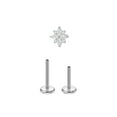 thumbnail image 1 of FANSING Threadless Earring 20 Gauge Cartilage Earring Surgical Steel 20g 4 Pointed Star Earrings Push Pin Labret Jewelry Piercing Stud 6mm/8mm, 1 of 3
