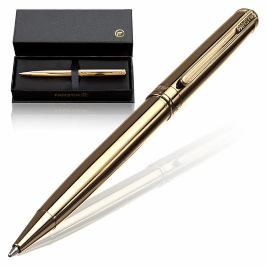 FANSTIK Gold Luxury ballpoint Pen, Real 24K Gold Plating, pen gift set (Lux BallPoint Gold)