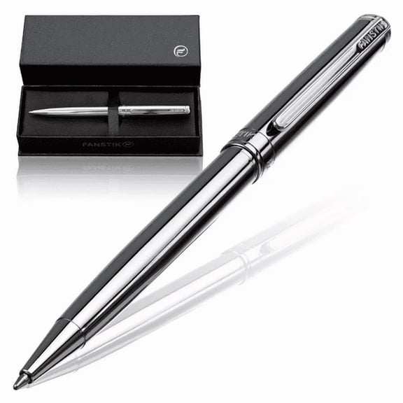 FANSTIK Silver Luxury ballpoint Pen (Made In USA) Chrome Finish, (Lux BallPoint Silver)