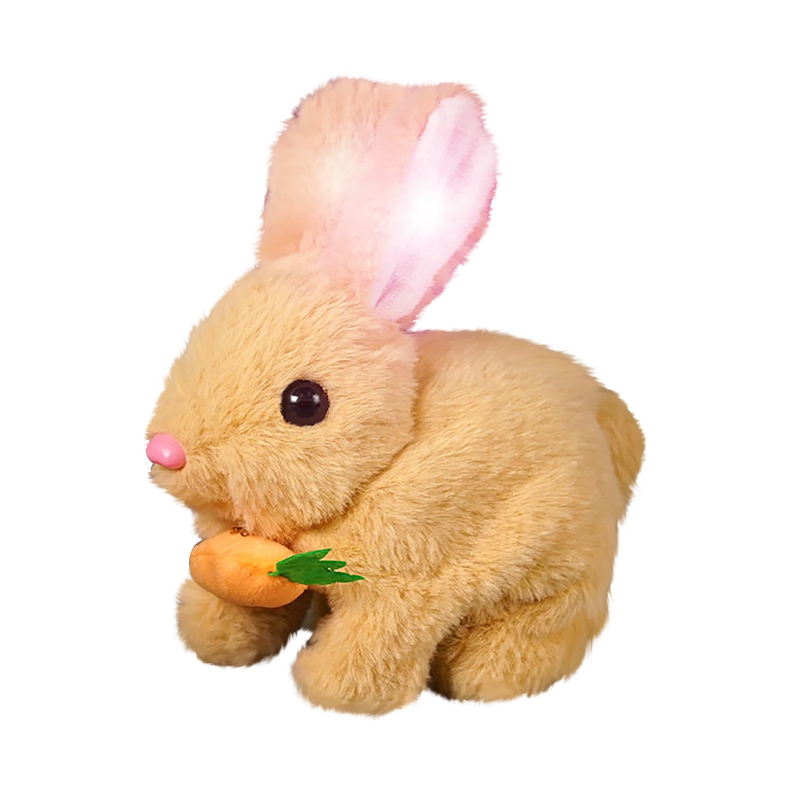 Lapin En Peluche électronique Interactif - Bouge, émet Des Sons Et Remue Les Oreilles - Avec Carotte - Jouet Pour Enfant - Gris - 12
