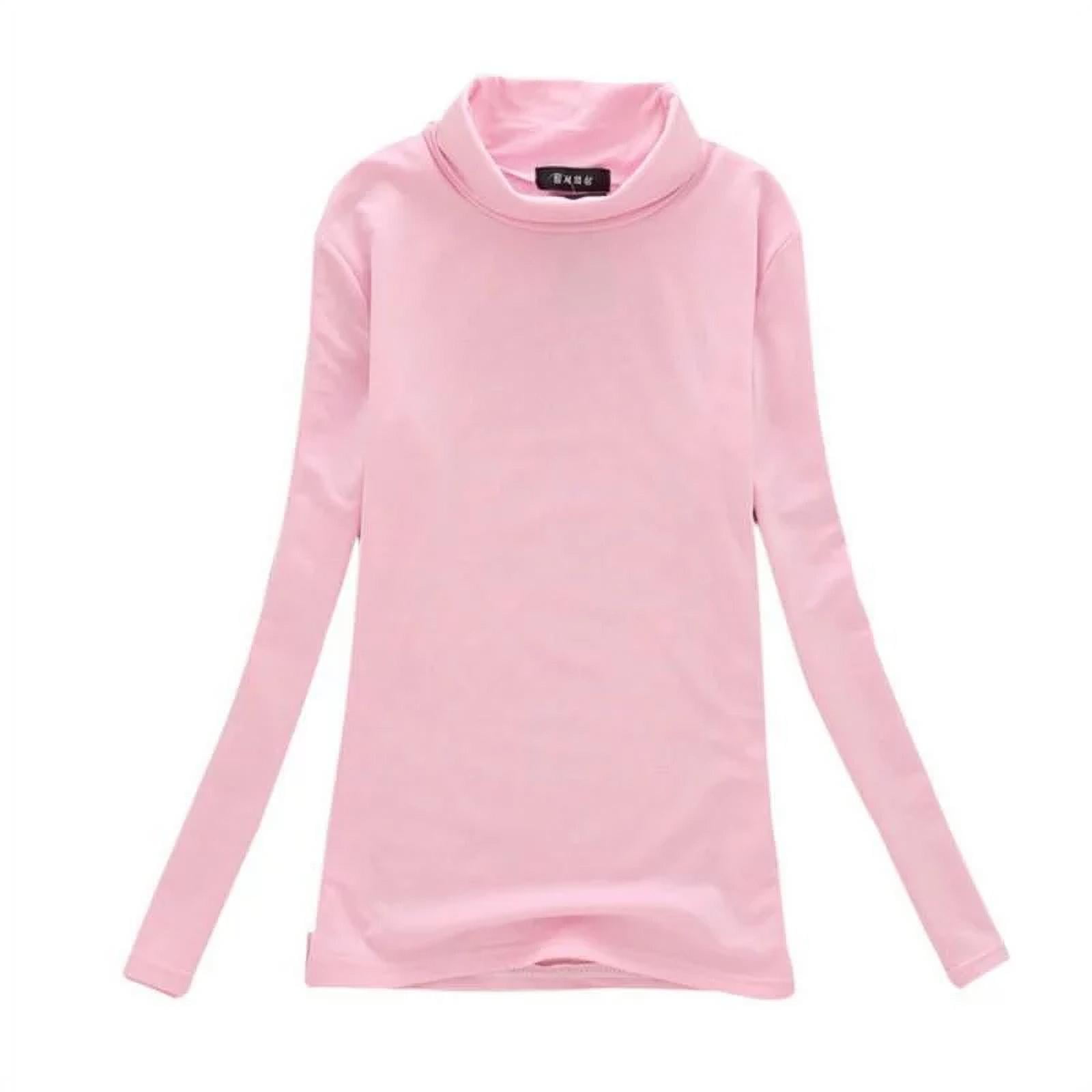 FANTADOOL Fall Winter Fashion Long Sleeve Turtleneck Tops Cotton Slim