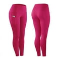 thumbnail image 1 of FANTADOOL High Elastic Leggings Pant Women Solid Stretch Compression Sportswear Casual Yoga Jogging Leggings Pants With Pocket Light Red XL, 1 of 3