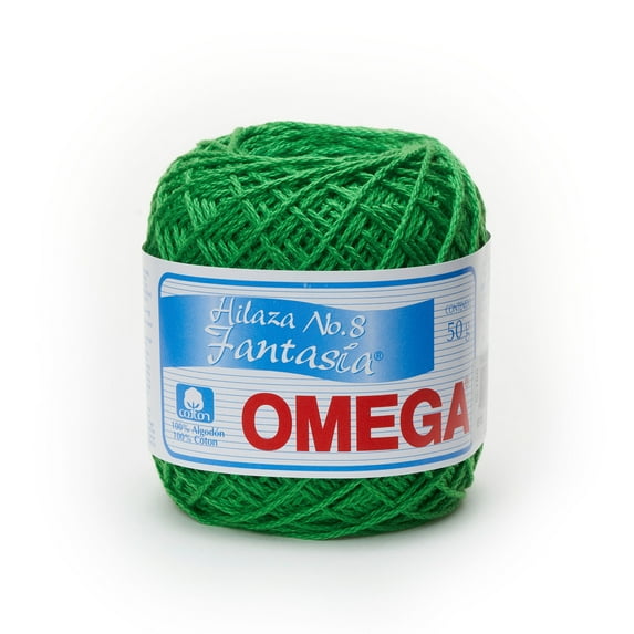 FANTASIA NO.8 [50grs] by Omega - 100% Mercerized Cotton Yarn Great for Thick Crochetting - Color: 25 - Green 180