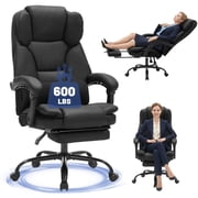 FANTAWESO Ergonomic Reclining Office Chair with Pop-Out Footrest, Ideal for Medium Builds,Black