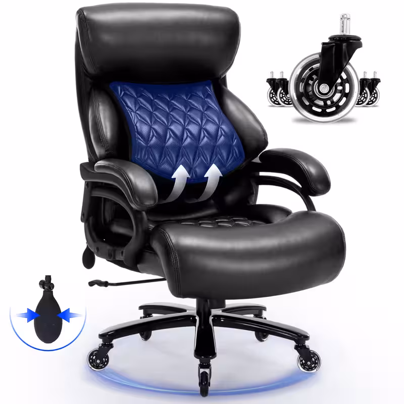 FANTAWESO 500lbs Heavy Duty Big and Tall Office Chair with Adjustable Lumbar Support,High Back Office Chair for Adults